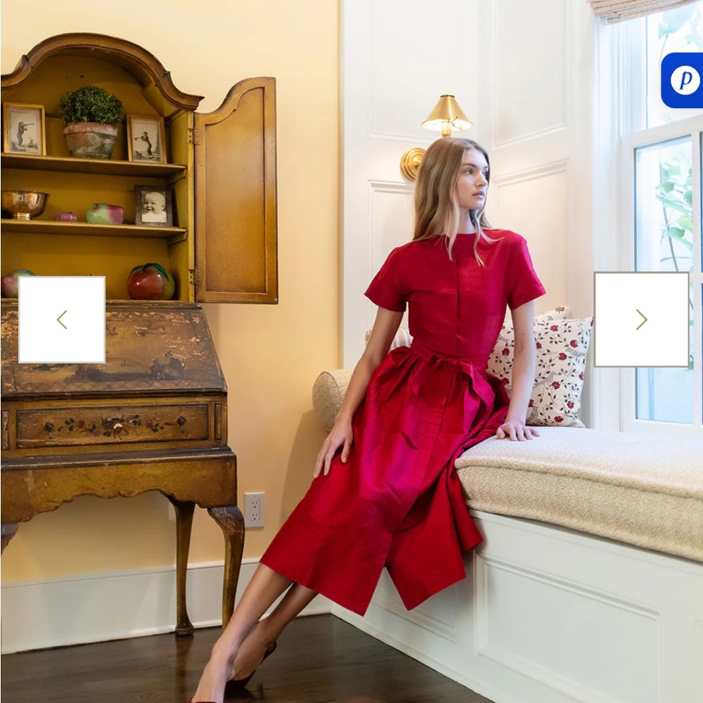 Kate Dress NWT Size Medium - Elegant Red Midi Dress - Picture 3 of 9